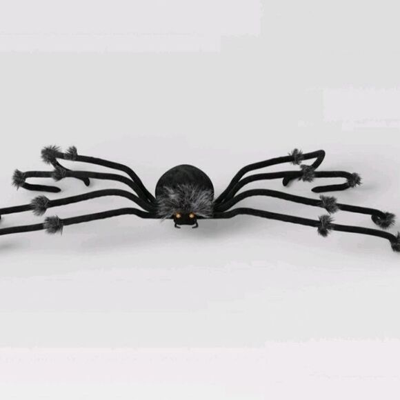 New Hyde and EEK giant 50" Plush black Spider Halloween Decorative Prop - Picture 1 of 3